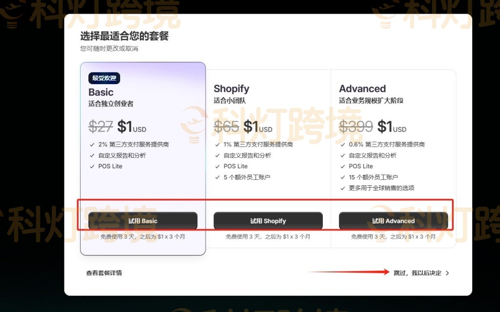 Shopify注册流程及注意事项