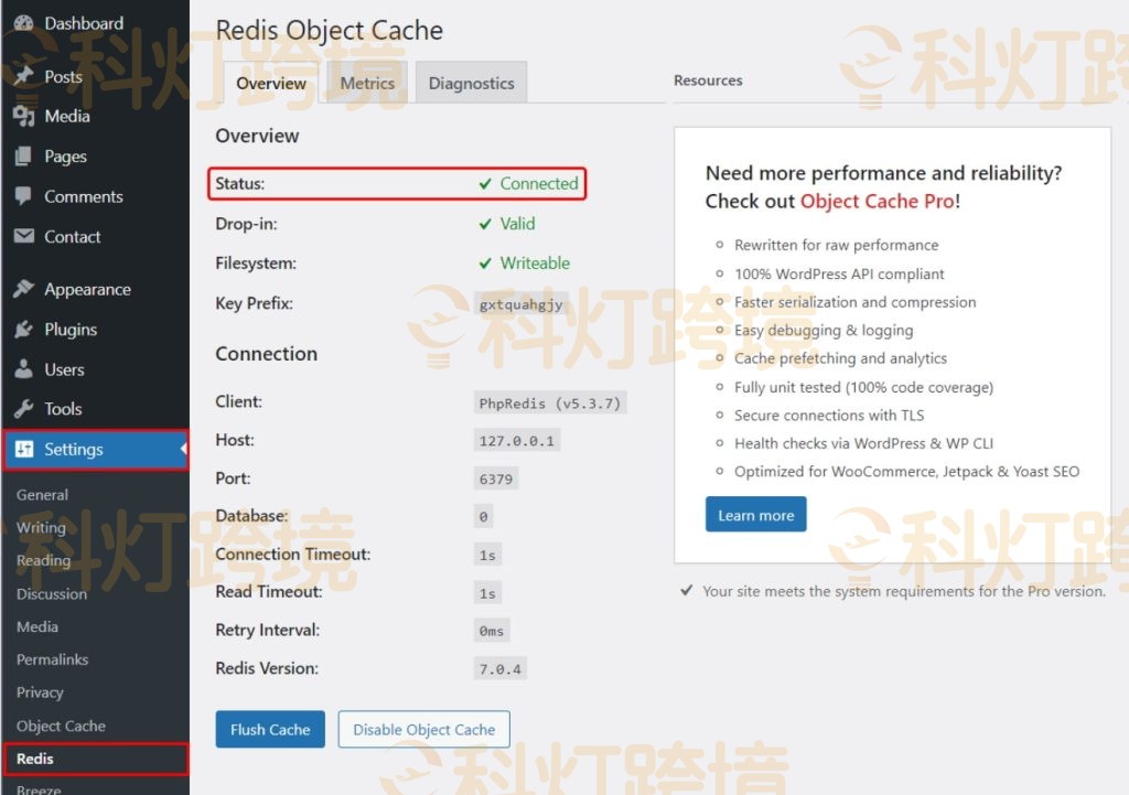 WordPress Redis缓存作用及开启设置