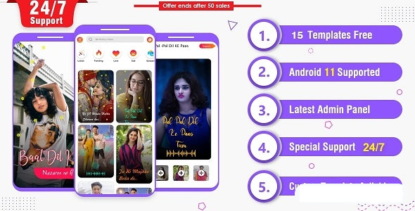Lyrical Video Maker – MV 视频状态创建者，Admob，Fb，Unity 广告应用代码源代码