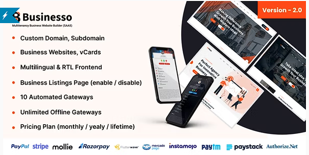 Businesso – 商业网站 SAAS（多租户）源代码