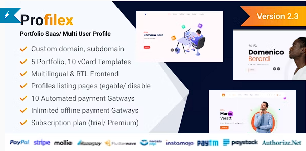 Profilex – 投资组合构建器 SAAS / 多用户配置文件（多租户）源代码