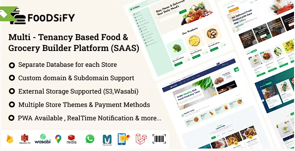 FOODSIFY – 基于多租户的食品杂货和电子商务构建平台 (SAAS)源代码