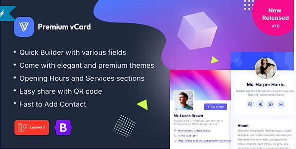高级 vCard / 简历 / CV / 投资组合 / 数字名片源代码