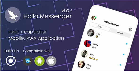 Holla Messenger – Ionic 6 – Pwa 移动应用源代码