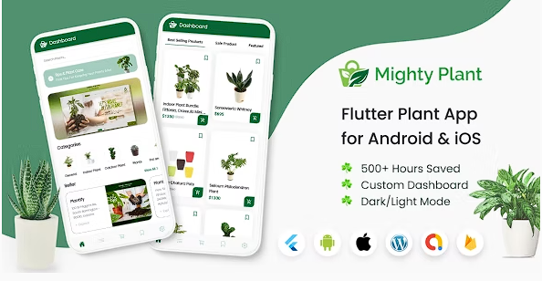 Mighty Plant Shop – 带有 WooCommerce 后端的苗圃的 Flutter 完整应用程序源代码