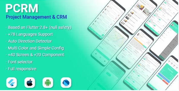 Pcrm – Flutter 项目管理和 Crm 应用模板源代码