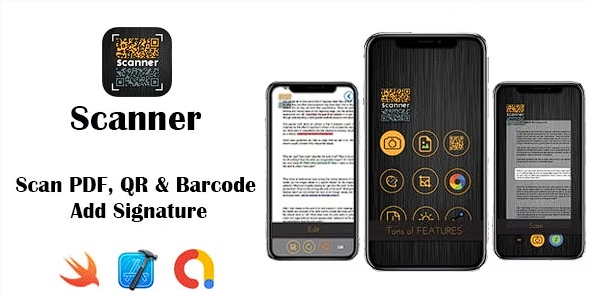 扫描仪 – 扫描 PDF、QR、条形码并添加签名 | 谷歌广告 | 应用内购买 | iOS 源代码