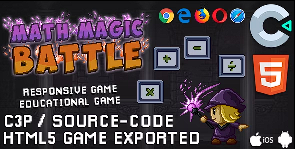 Math Magic Battle – 教育游戏（HTML5 / Construct 3）源代码