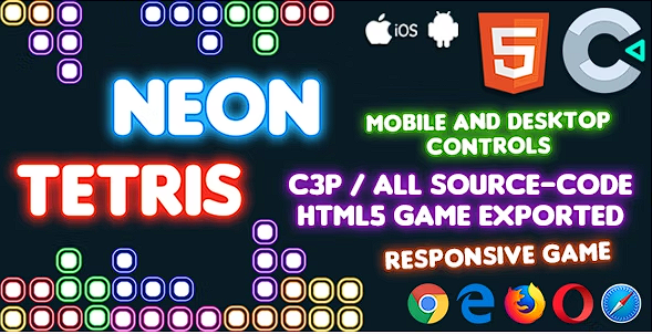 Neon Tetris HTML5 Game – With Construct 3 All Source-code源代码