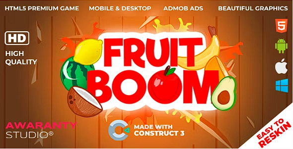 Fruit Boom – HTML5 游戏（Construct 3 AdMob APK）源代码