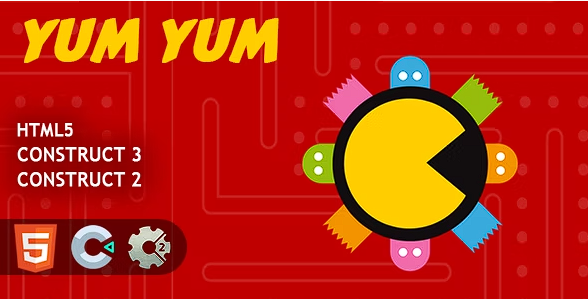 Pacman Yum Yum HTML5 Construct 2/3 游戏源代码