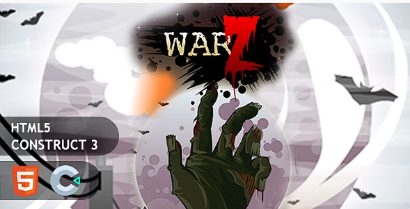 Zombie War Construct 3 HTML5 游戏源代码