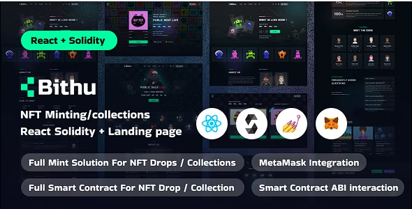 Bithu – 带有智能合约的 NFT 铸币/收藏（React JS+Solidity）源代码