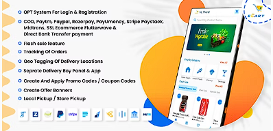 eCart – 杂货店、食品配送、水果和蔬菜商店、完整的 Android 电子商务应用程序源代码
