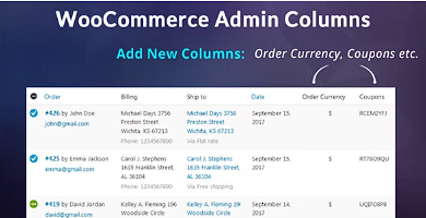 WooCommerce 管理列附加组件源代码