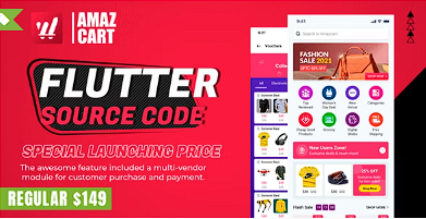 Flutter AmazCart – 适用于 Android 和 iOS 的电子商务 Flutter 源代码