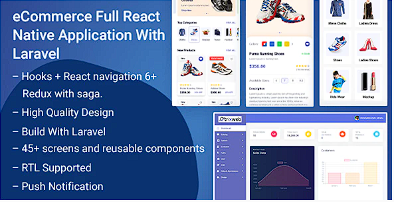 OtrixWeb-与Laravel Admin面板的React本地电子商务应用程序源代码