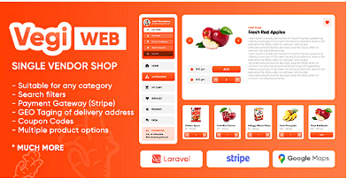 Vegi (Web) – 终极杂货店 – 食品 – 牛奶订购 PHP Laravel 脚本和管理面板源代码