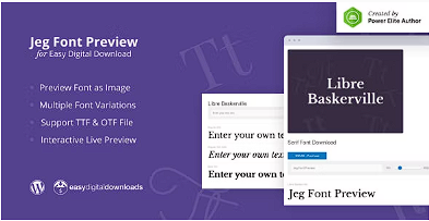 Jeg 字体预览 – 简单的数字下载扩展 WordPress 插件源代码