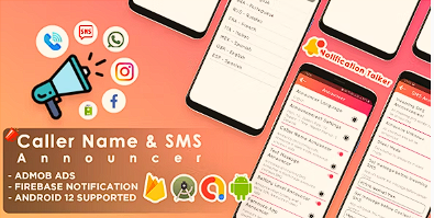 来电者姓名播音员 Pro -SMS、Facebook、insta、Whatsapp 消息、电池百分比播音员源代码
