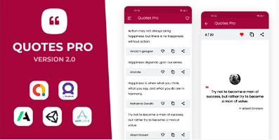 带有管理面板和 Admob、Facebook 和 Unity 广告的 Quotes Pro 应用程序源代码