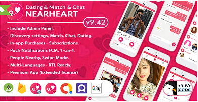Nearheart – 带有管理面板的 Android 原生约会 Tinder 克隆应用程序源代码