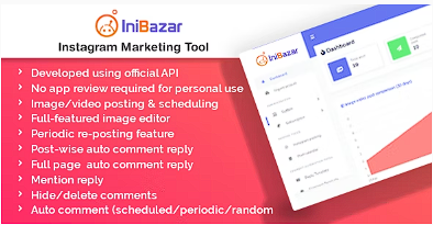 IniBazar – Instagram 发布计划和营销工具（SaaS 平台）源代码