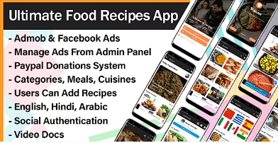 带有管理面板的终极食物食谱应用程序源代码
