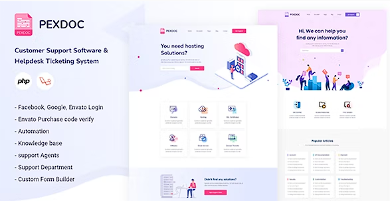 Pexdoc – 知识库客户支持和帮助台票务 CMS源代码