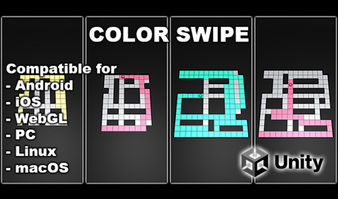 使用 AdMob 的 Color Swipe Unity 超休闲惊奇游戏源代码