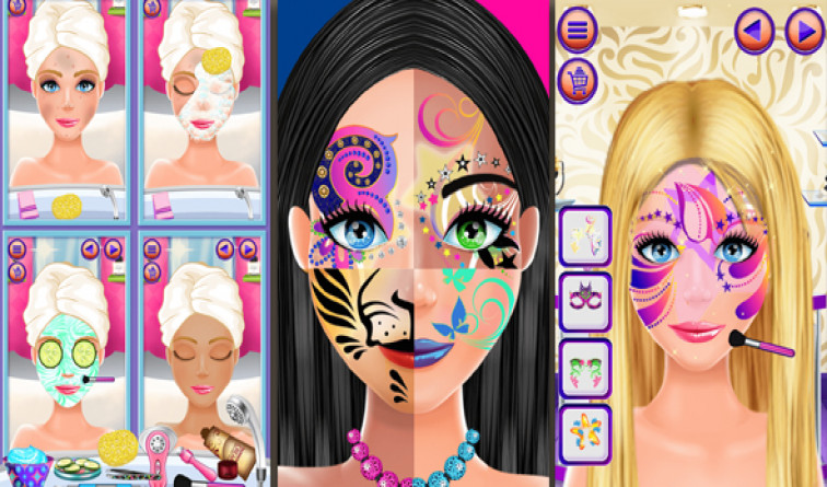 女孩的脸部彩绘游戏源代码