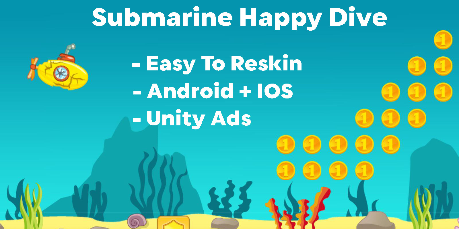 潜艇快乐潜水 2D Unity 项目源代码