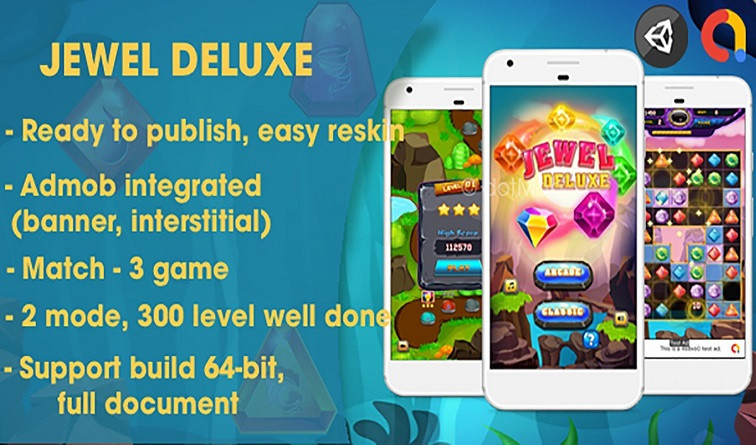 Jewel Deluxe Unity 模板与 Admob源代码