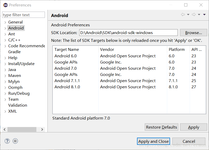搭建 Android 开发环境之 Eclipse 详细教程