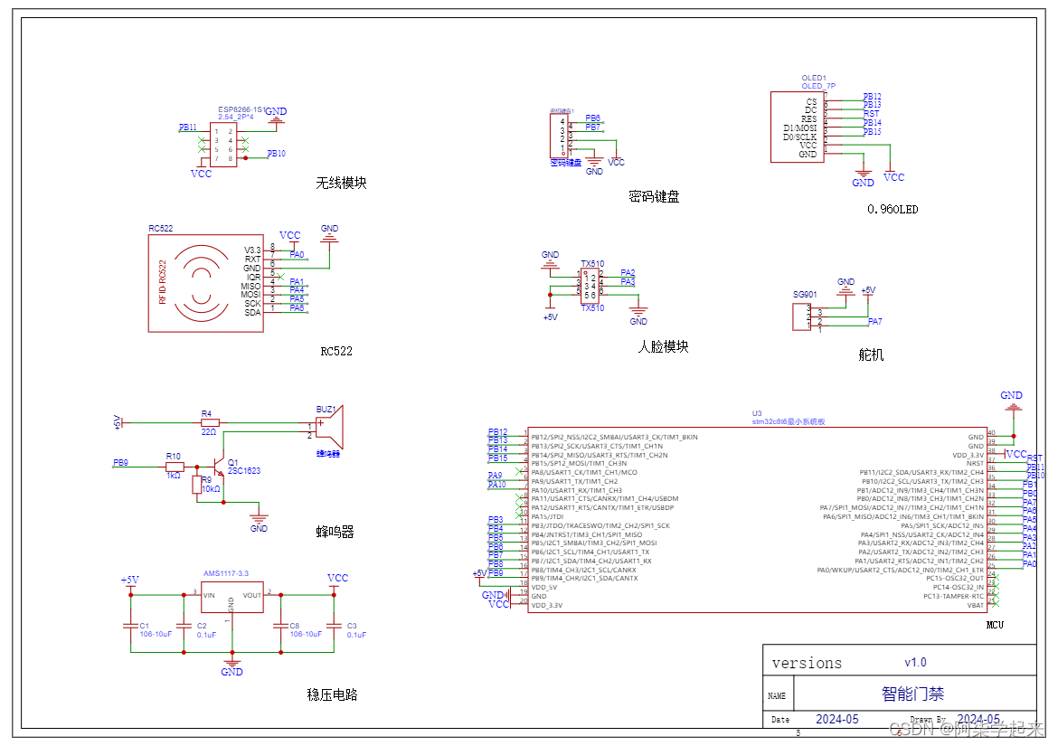 物联网毕设：基于STM32的智能门禁系统，集成人脸识别、RFID、密码、APP和WIFI功能
