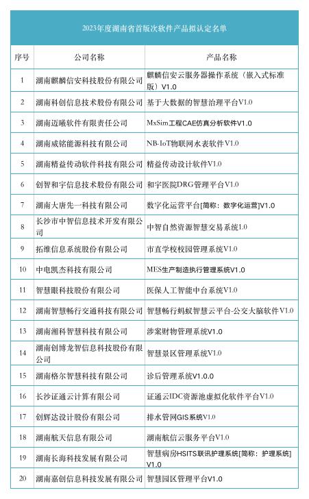 2023年湖南省首版次软件产品公示：长沙占19个，软件产业发展势头强劲