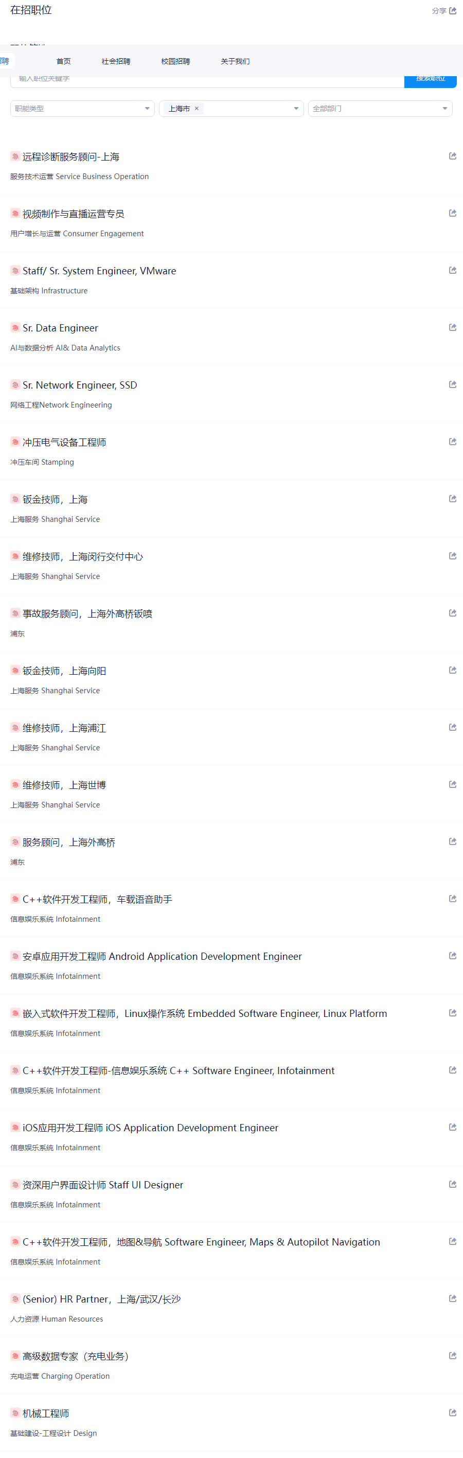 上海热门招聘：特斯拉、浦发银行、华谊集团等多单位急需人才