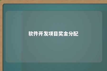软件开发项目奖金分配与奖惩管理制度详解