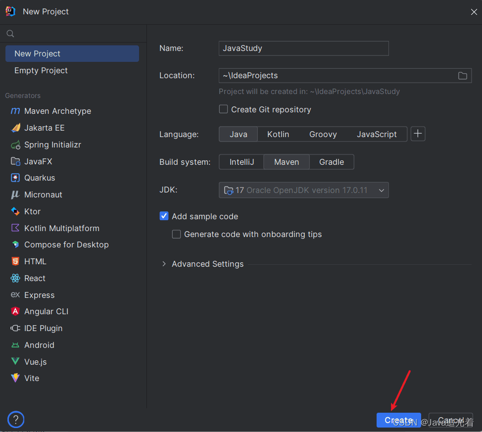 Idea入门教程:一分钟快速创建一个Java工程