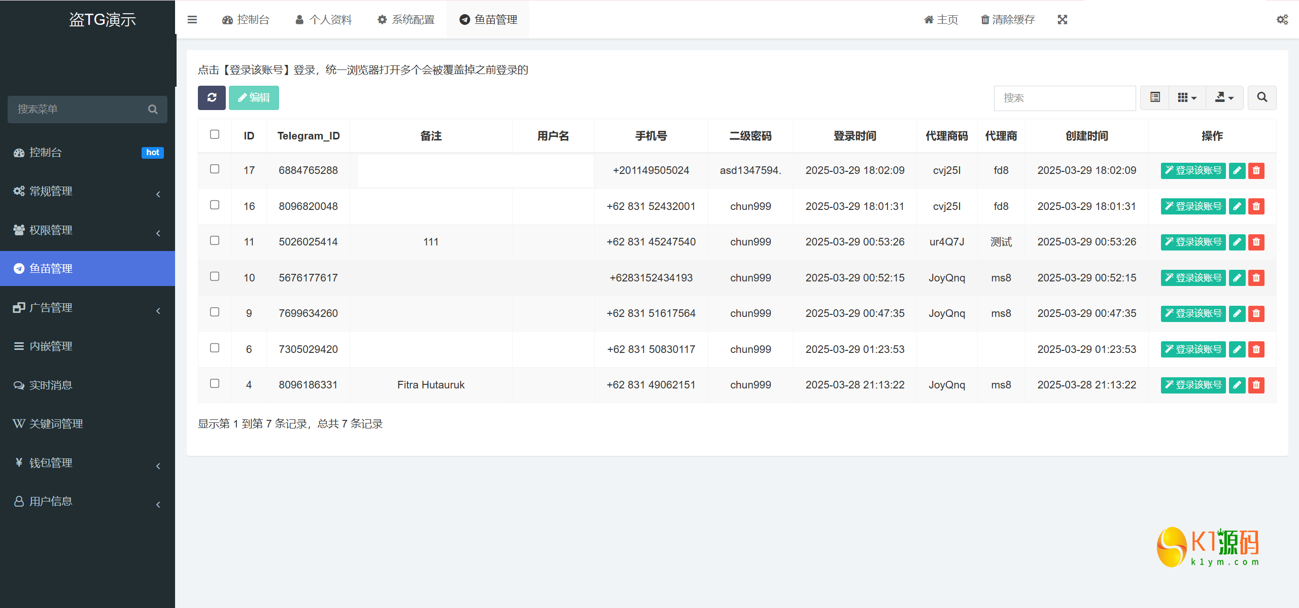 全开源最新盗TG账号源码/获取TG聊天记录+手机通讯录+相册+短信+修改钱包地址/前端vue纯源码+后端PHP插图 全开源最新盗TG账号源码/获取TG聊天记录+手机通讯录+相册+短信+修改钱包地址/前端vue纯源码+后端PHP