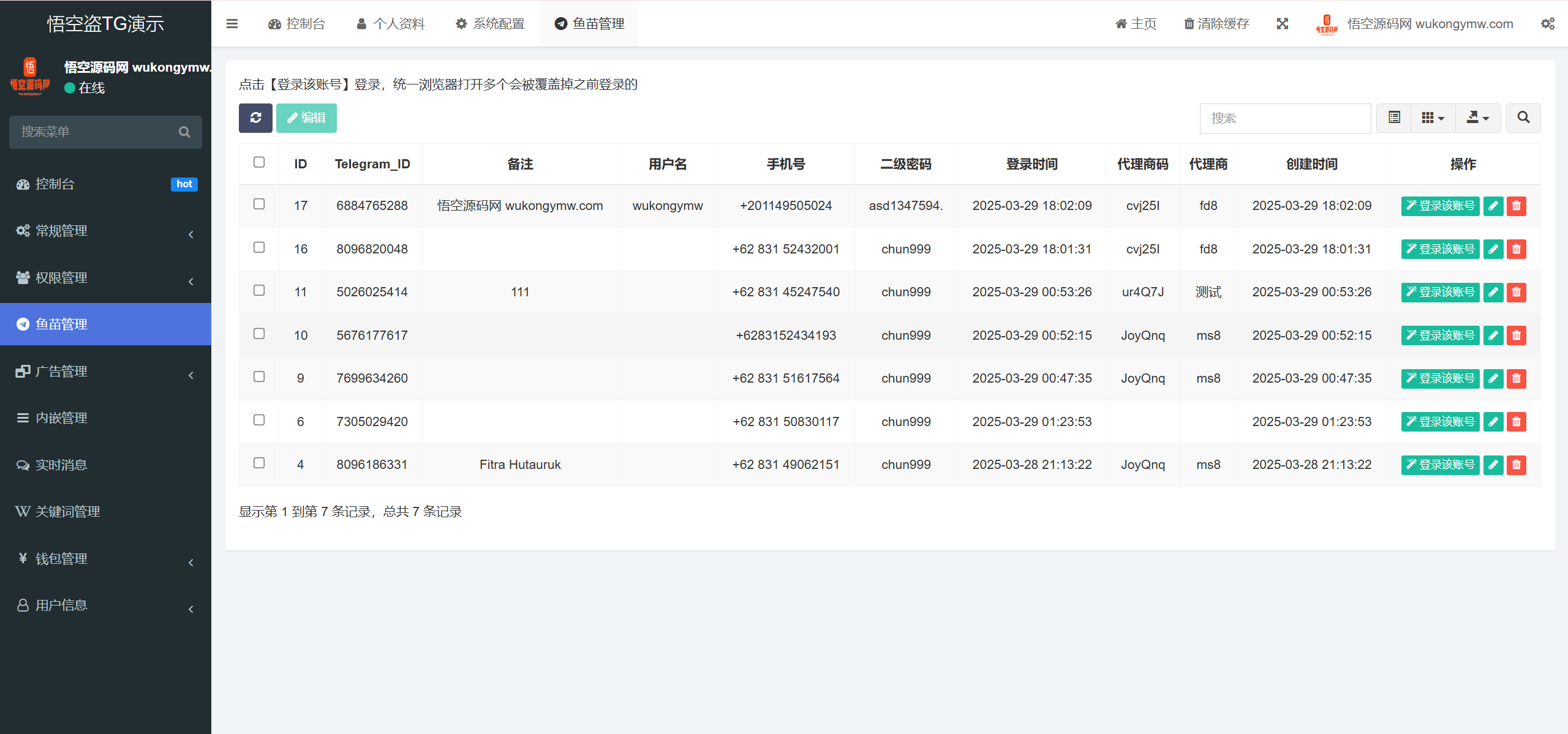 【亲测】全开源最新盗TG账号源码/获取TG聊天记录+手机通讯录+相册+短信+修改钱包地址/前端vue纯源码+后端PHP-wukongymw.com-悟空源码网 全开源最新盗TG账号源码/获取TG聊天记录+手机通讯录+相册+短信+修改钱包地址/前端vue纯源码+后端PHP